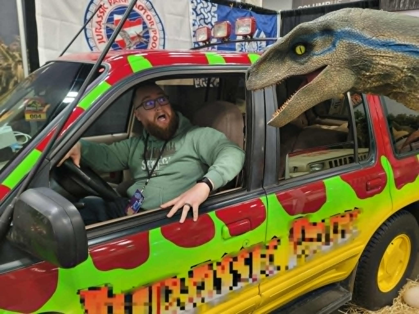 Jurassic Explorer Tour Car and the Velociraptor Encounter